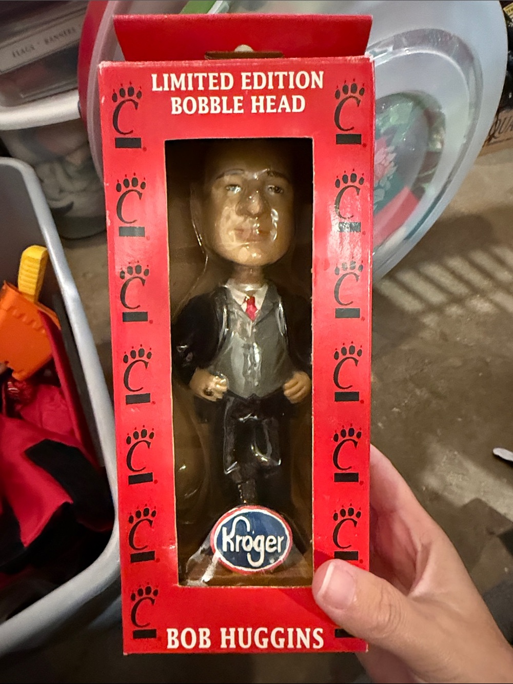Limited Edition Bob Huggins Kroger Bobblehead - Red Box